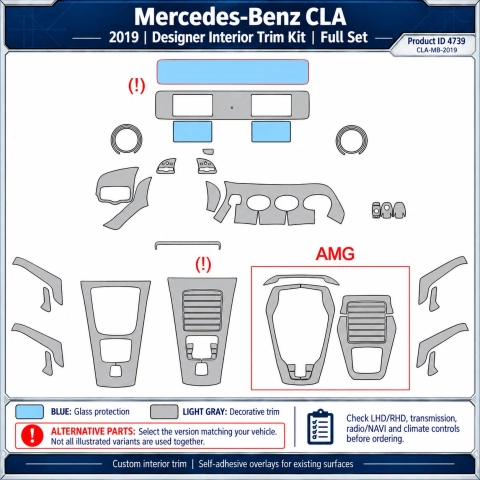 Mercedes-Benz Cla 2019 – Designer Trim – Kit completo per interni