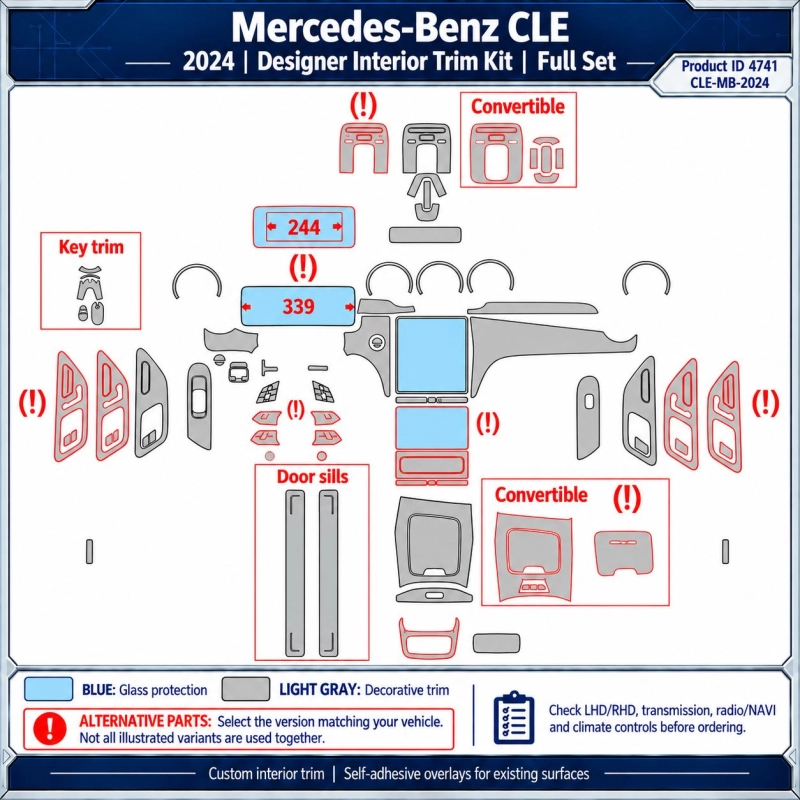 Mercedes-Benz Cle 2024 – Designer Trim – Kit completo per interni