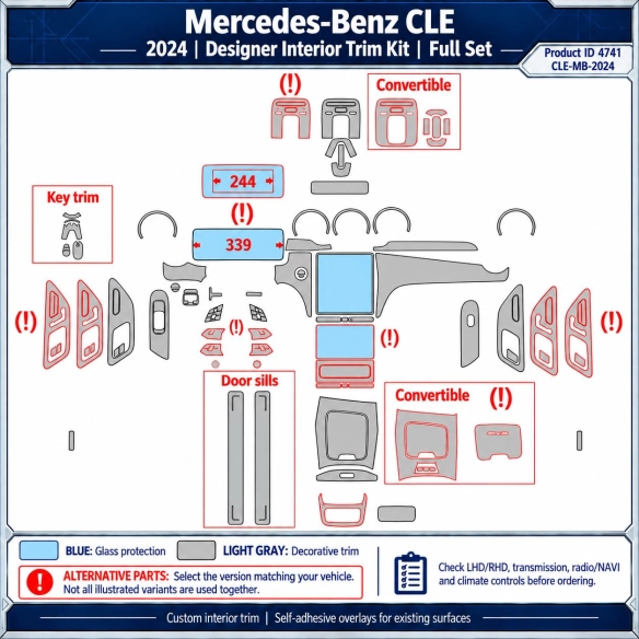 Mercedes-Benz Cle 2024 – Designer Trim – Kit completo per interni