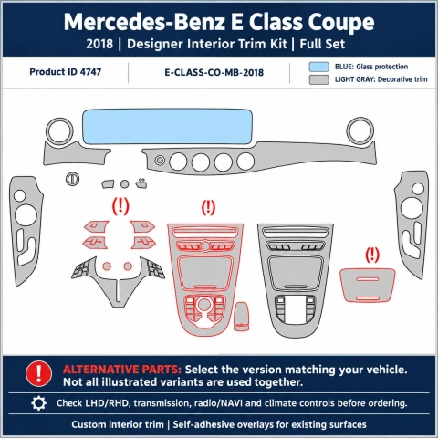 Mercedes-Benz E Class Coupe 2018 – Designer Trim – Kit completo per interni