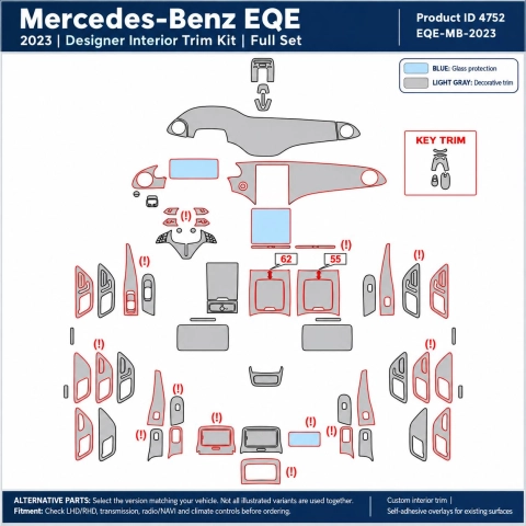 Mercedes-Benz Eqe 2023 – Designer Trim – Kit completo per interni