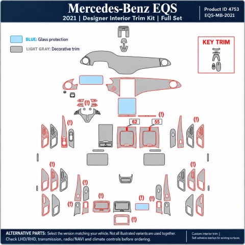 Mercedes-Benz Eqs 2021 – Designer Trim – Kit completo per interni