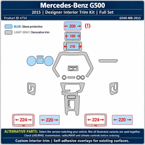 Mercedes-Benz G500 2015 – Designer Trim – Kit completo per interni