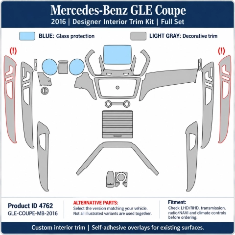 Mercedes-Benz GLE Coupe 2016 – Designer Trim – Kit completo per interni
