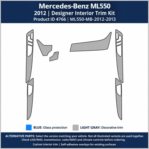 Mercedes-Benz Ml550 2012 2013 – Designer Trim – Kit completo per interni