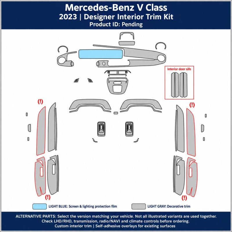 Mercedes-Benz V Class 2018 – Designer Trim – Kit completo per interni