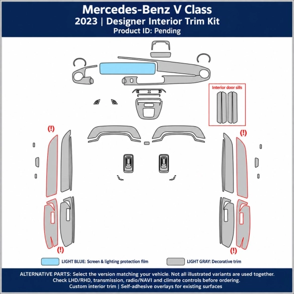 Mercedes-Benz V Class 2018 – Designer Trim – Kit completo per interni