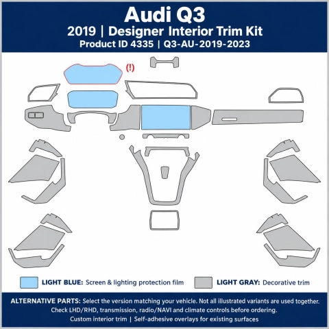 Audi Q3 2019 2023 – Designer Trim – Kit completo per interni