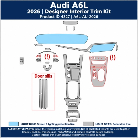 Audi A6l 2026 – Designer Trim – Kit completo per interni
