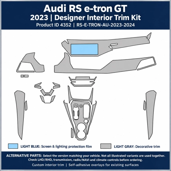 Audi Rs E Tron GT 2023 2024 – Designer Trim – Kit completo per interni