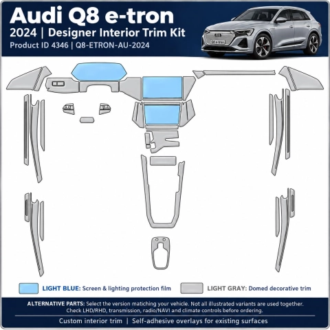 Audi Q8 Etron 2024 – Designer Trim – Kit completo per interni