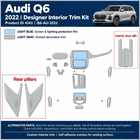 Audi Q6 2022 – Designer Trim – Kit completo per interni