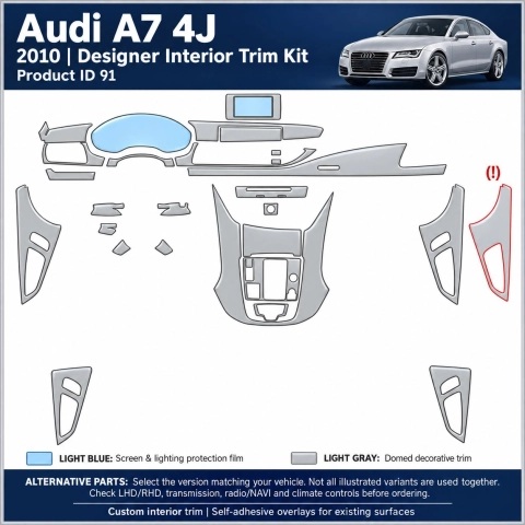 Audi A7 4K 2018 – Designer Trim – Kit completo per interni