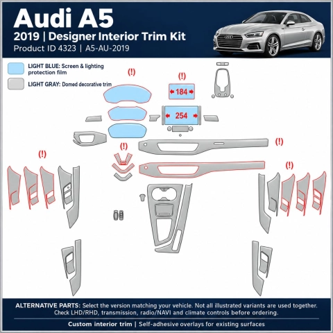Audi A5 2019 – Designer Trim – Kit completo per interni