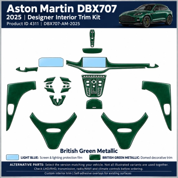 Aston Martin Dbx707 2025 – Designer Trim – Kit completo per interni