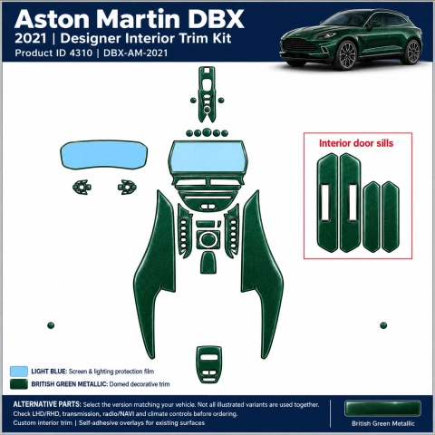 Aston Martin Dbx 2021 – Designer Trim – Kit completo per interni