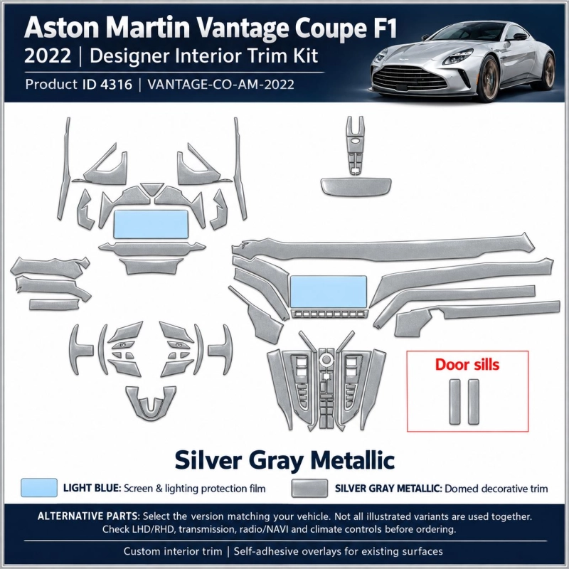 Aston Martin Vantage Coupe F1 2022 – Designer Trim – Kit completo per interni