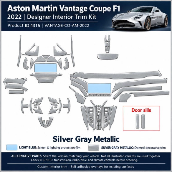 Aston Martin Vantage Coupe F1 2022 – Designer Trim – Kit completo per interni