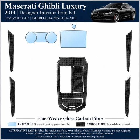 Maserati Ghibli Luxury 2014 2019 – Designer Trim – Kit completo per interni