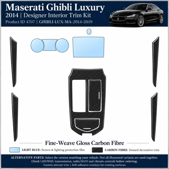 Maserati Ghibli Luxury 2014 2019 – Designer Trim – Kit completo per interni