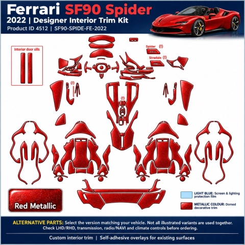 Ferrari Sf90 Spider 2022 – Designer Trim – Kit completo per interni