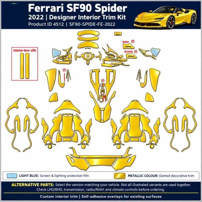 Ferrari Sf90 Spider 2022 – Designer Trim – Kit completo per interni