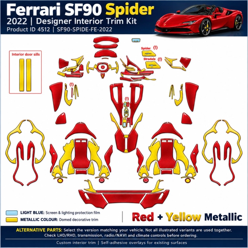Ferrari Sf90 Spider 2022 – Designer Trim – Kit completo per interni