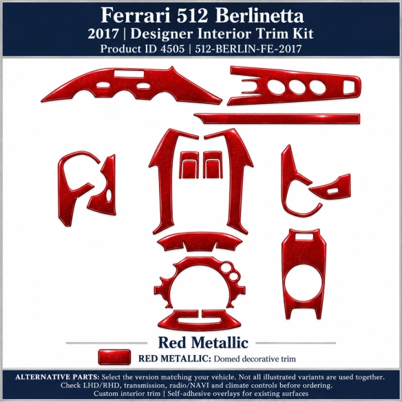 Ferrari 512 Berlinetta 2017 – Designer Trim – Kit completo per interni