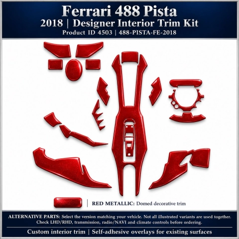 Ferrari 488 Pista 2018 – Designer Trim – Kit completo per interni