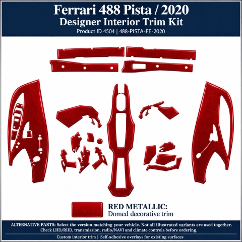 Ferrari 488 Pista 2020 – Designer Trim – Kit completo per interni