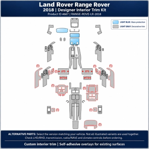 Land Rover Range Rover 2018 – Designer Trim – Kit completo per interni