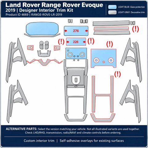 Land Rover Range Rover Evoque 2019 – Designer Trim – Kit completo per interni