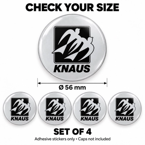 Adesivi resinati Knaus per coprimozzi – 56 mm – Set da 4 2