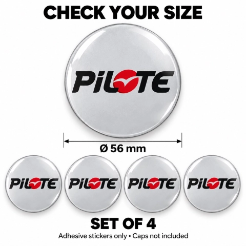 Adesivi resinati Pilote per coprimozzi – 56 mm – Set da 4 2