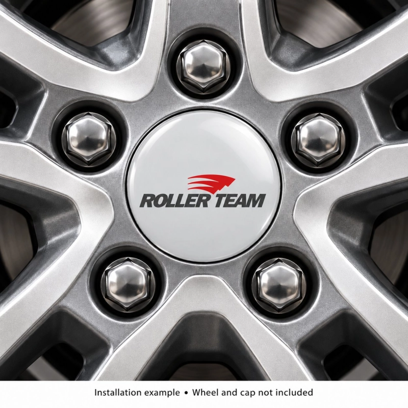 Adesivi resinati Roller Team per coprimozzi – 56 mm – Set da 4