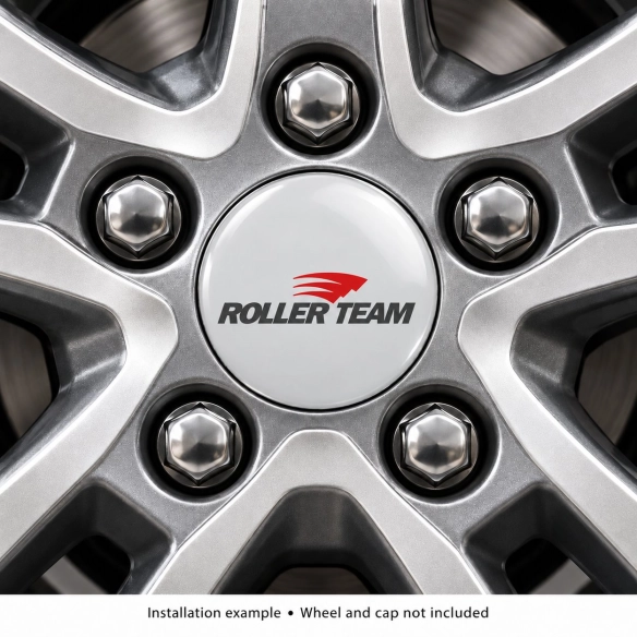 Adesivi resinati Roller Team per coprimozzi – 56 mm – Set da 4