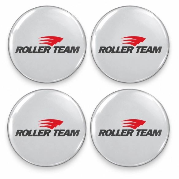 Adesivi resinati Roller Team per coprimozzi – 56 mm – Set da 4