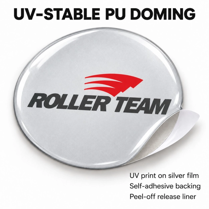 Adesivi resinati Roller Team per coprimozzi – 56 mm – Set da 4