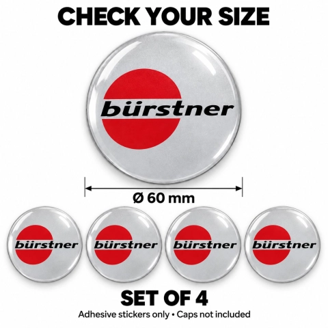 Adesivi resinati Bürstner per coprimozzi – 60 mm – Set da 4 2