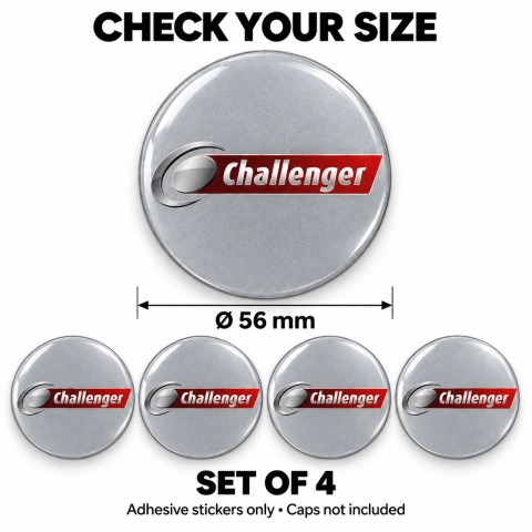 Adesivi resinati Challenger per coprimozzi – 56 mm – Set da 4 2