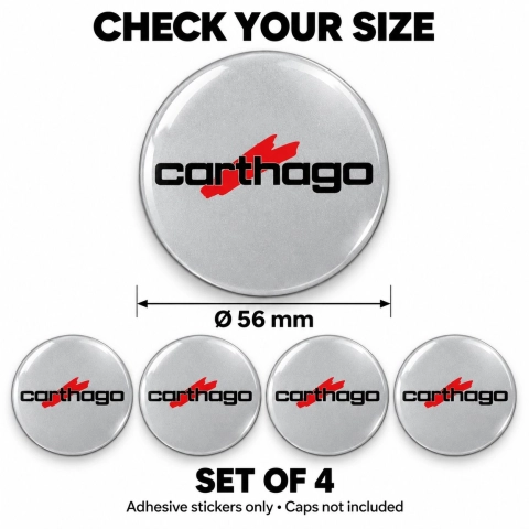 Adesivi resinati Carthago per coprimozzi – 56 mm – Set da 4 2