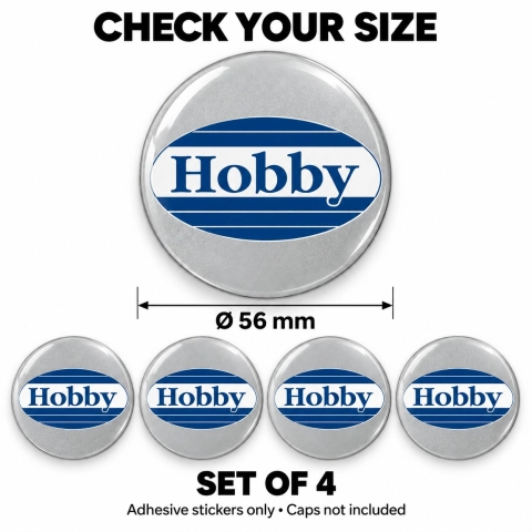 Adesivi resinati Hobby per coprimozzi – 56 mm – Set da 4 – logo ovale blu 2