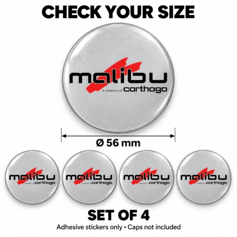 Adesivi resinati Malibu per coprimozzi – 56 mm – Set da 4 2