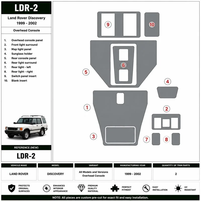Land Rover Discovery 1999-2002 Overhead Console kit cruscotto 3D