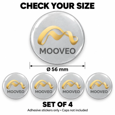 Adesivi resinati Mooveo per coprimozzi – 56 mm – Set da 4 2