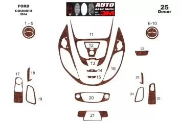 Ford Courier 01.2014 Kit Rivestimento Cruscotto all'interno del veicolo Cruscotti personalizzati 29-Decori