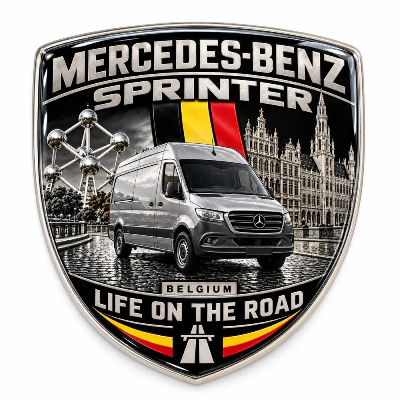 Stemma 3D posteriore e parafanghi per Mercedes-Benz Sprinter – Belgio – 90 mm