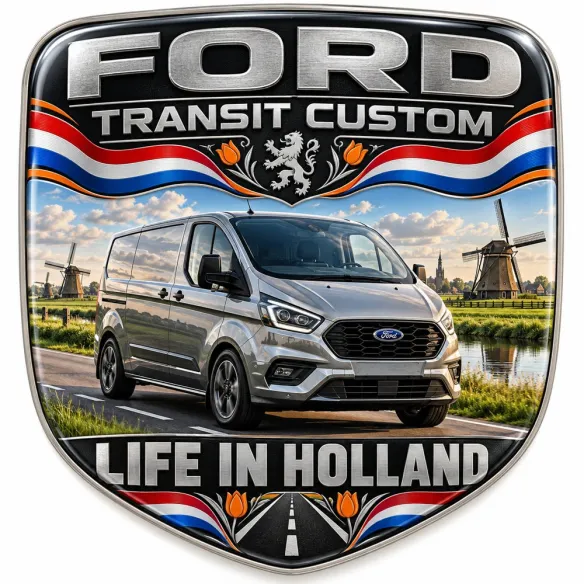 Stemma 3D posteriore e parafanghi per Ford Transit Custom – Paesi Bassi – 90 mm