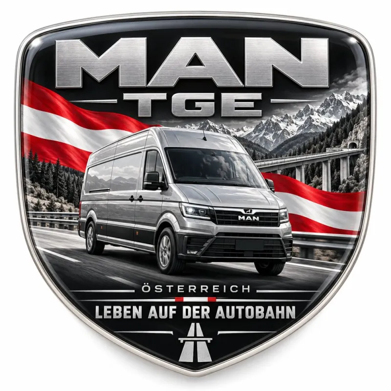 Stemma 3D posteriore e parafanghi per MAN TGE – Austria – 90 mm