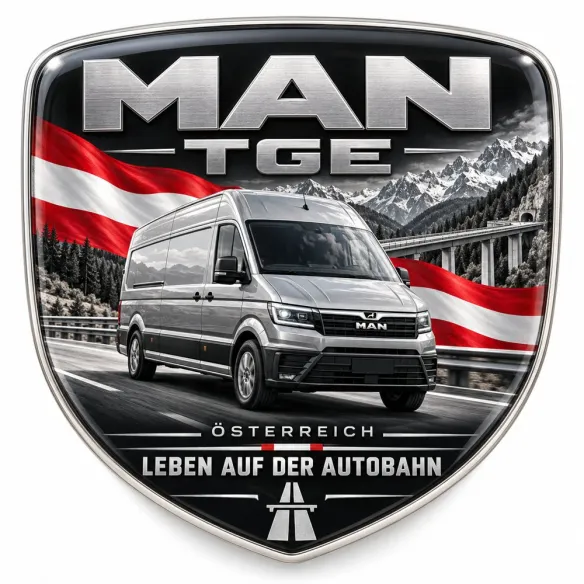Stemma 3D posteriore e parafanghi per MAN TGE – Austria – 90 mm